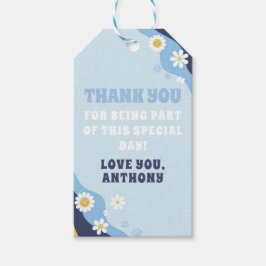 Groovy Puppy Favor Tag for Birthday Party Blue Geschenkanhänger