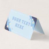 Groovy Puppy Food Tent for Birthday Party Blue Visitenkarten (Rückseite)