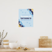 Groovy Puppy Welcome Sign Poster Birthday Blue (Küche)