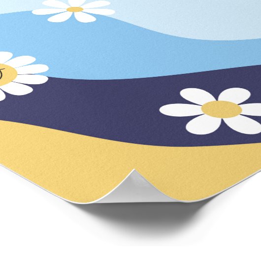 Groovy Puppy Welcome Sign Poster Birthday Blue (Ecke)