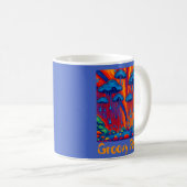 Groovy Rain Retro Style Kaffeetasse (VorderseiteRechts)