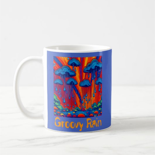 Groovy Rain Retro Style Kaffeetasse (Links)