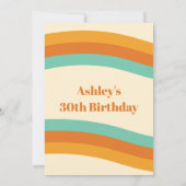 Groovy Rainbow 1970s Boho Daisy Birthday Party Einladung (Rückseite)