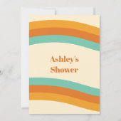 Groovy Rainbow 1970s Boho Daisy Brautparty Einladung (Rückseite)