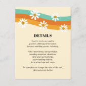 Groovy Rainbow 1970s Style Boho Daisy Wedding Begleitkarte (Vorderseite)