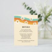 Groovy Rainbow 1970s Style Boho Daisy Wedding Begleitkarte (Stehend Vorderseite)