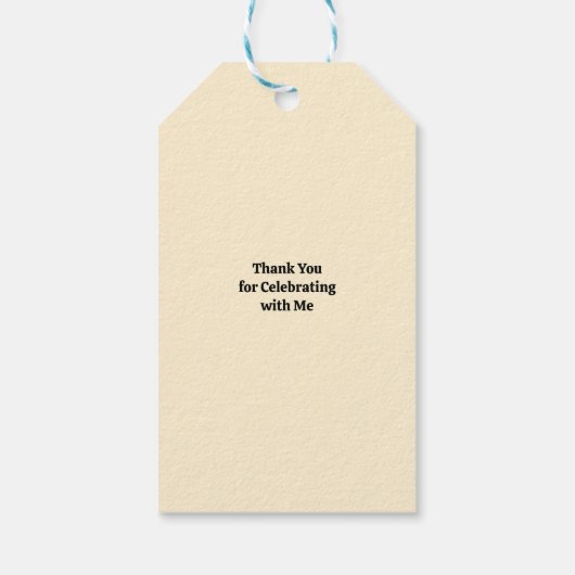 Groovy Rainbow 1970s Style Turquoise & Orange Gold Geschenkanhänger (Rückseite)