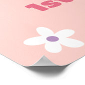 Groovy Rainbow Birthday Party Begrüßungszeichen Poster (Ecke)