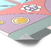 Groovy Rainbow Birthday Party Begrüßungszeichen Poster (Ecke)