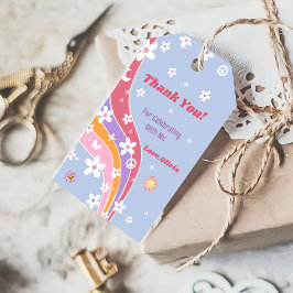 Groovy Rainbow Birthday Party Danke, dass ihr Tags Geschenkanhänger