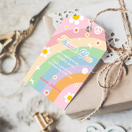 Groovy Rainbow Birthday Party Danke für Ihr Gesche Geschenkanhänger