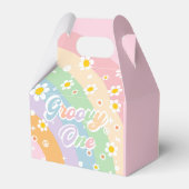 Groovy Rainbow Birthday Party Fevor Box Geschenkschachtel (Rückseite)