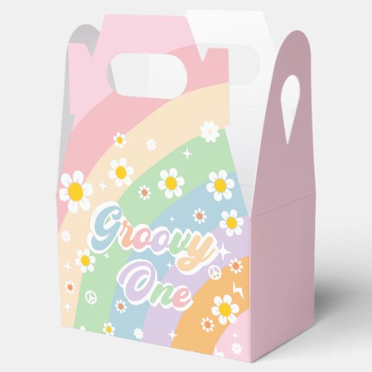 Groovy Rainbow Birthday Party Fevor Box Geschenkschachtel (Geöffnet)