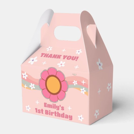 Groovy Rainbow Birthday Party Fevor Box Geschenkschachtel (Vorderseite)