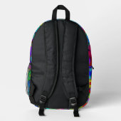 Groovy Rainbow Blume Bedruckter Rucksack (Rückseite)