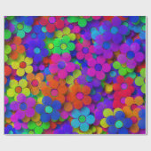 Groovy Rainbow Blume Lila Geschenkpapier (Flach)