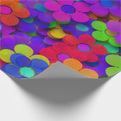 Groovy Rainbow Blume Lila Geschenkpapier (Ecke)
