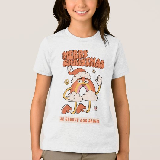 Groovy Rainbow Christmas - Sei hell und fröhlich Tri-Blend Shirt (Vorderseite)