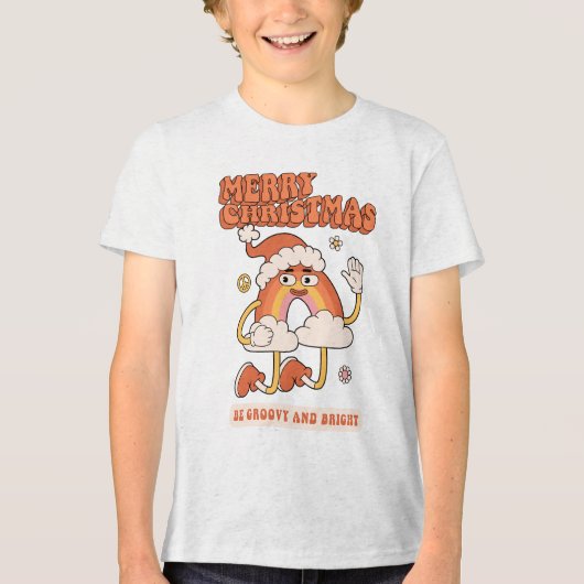 Groovy Rainbow Christmas - Sei hell und fröhlich Tri-Blend Shirt (Vorderseite)