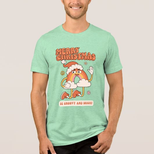 Groovy Rainbow Christmas - Sei hell und fröhlich Tri-Blend Shirt (Vorderseite)