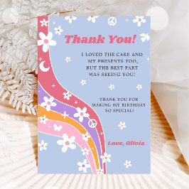 Groovy Rainbow Floral Danke Karte