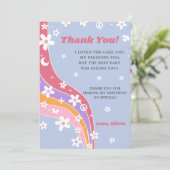 Groovy Rainbow Floral Danke Karte (Stehend Vorderseite)