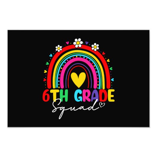 Groovy Rainbow Girl Boys Teacher Fotodruck (Vorne)
