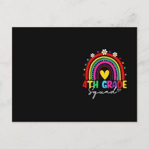 Groovy Rainbow Girl Boys Teacher Postkarte
