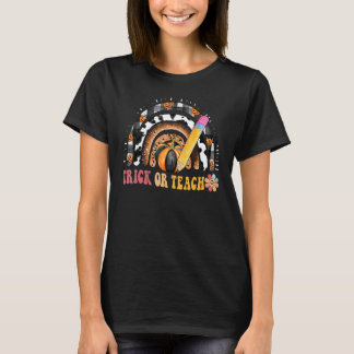 Groovy Rainbow Halloween Costume For Teacher Trick T-Shirt