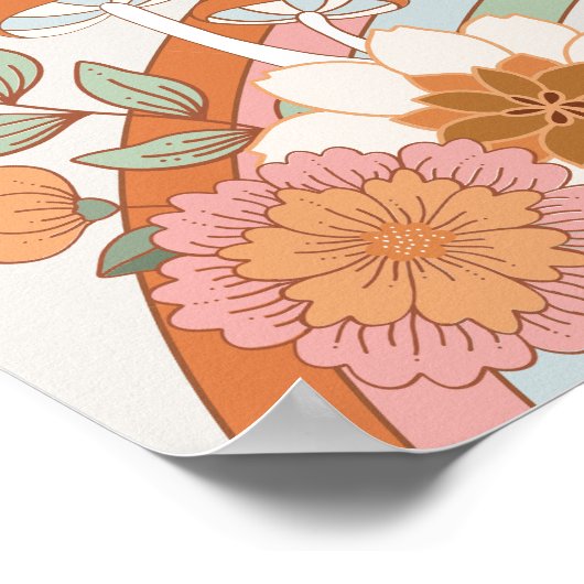 Groovy Rainbow Hippie Baby Dusche Willkommenspende Poster (Ecke)