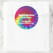 Groovy Rainbow Krawatte-Dye Hippie Runder Aufkleber (Tasche)