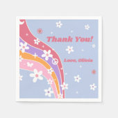 Groovy Rainbow Retro Birthday Party Napkins Serviette (Vorderseite)