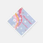 Groovy Rainbow Retro Birthday Party Napkins Serviette (Ecke)