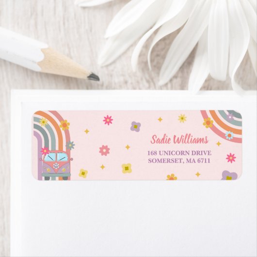 Groovy Rainbow Retro Daisy Birthday Party (Insitu)