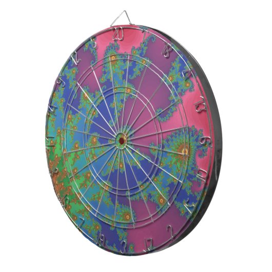 Groovy Rainbow Seepferde Fraktal Art Dartscheibe (Vorderseite rechts)