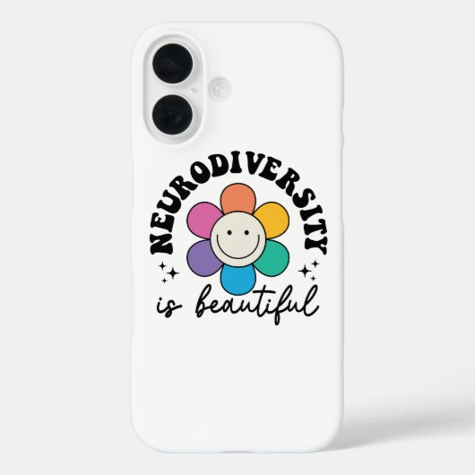 Groovy Rainbow Smiley Flower Neurodiversity Case-Mate iPhone Hülle (Rückseite)