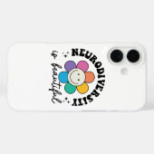 Groovy Rainbow Smiley Flower Neurodiversity Case-Mate iPhone Hülle (Rückseite (Horizontal))