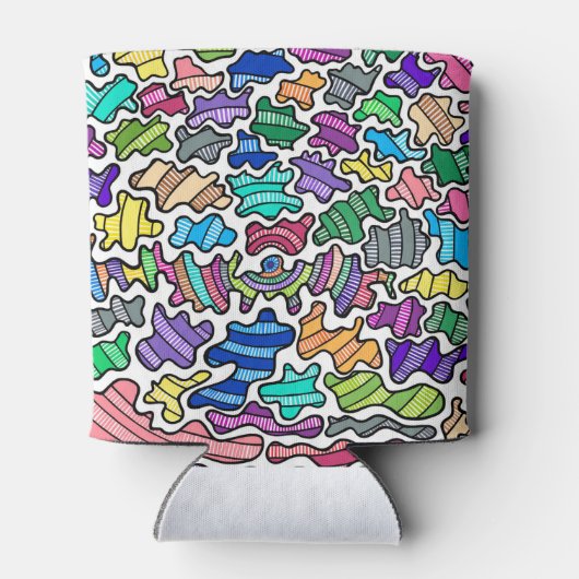 Groovy Rainbow Spritzer Design kann kühler Dosenkühler (Rückseite)