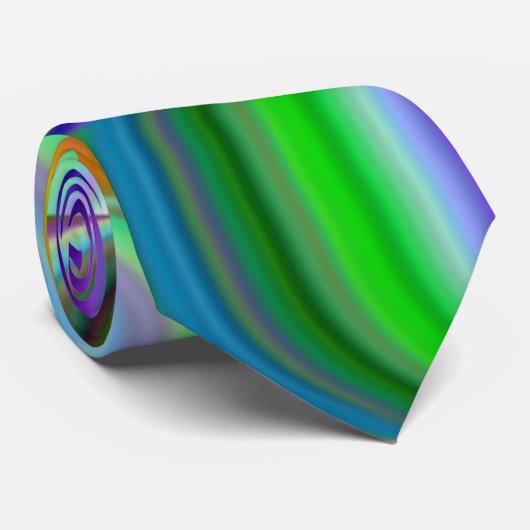 Groovy Rainbow Waves Design Krawatte (Gerollt)