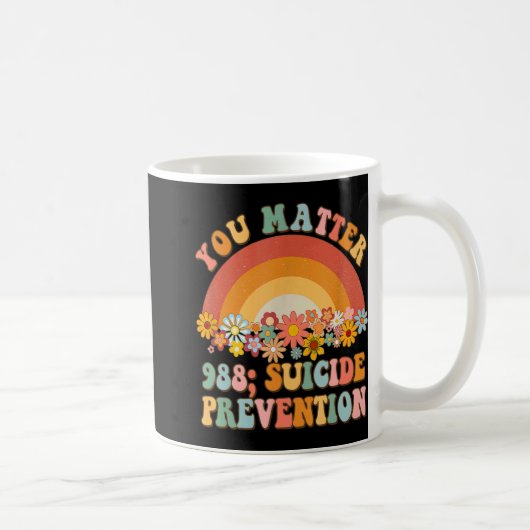 Groovy Rainbow You 988 Suicide Prevention A  Kaffeetasse (Rechts)