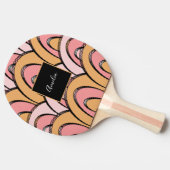 Groovy Rainbows Muster Orange Pink Tischtennis Schläger (Seitenansicht)