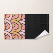 Groovy Rainbows Orange Pink Pattern Badhandtuch Set (Handtuch)