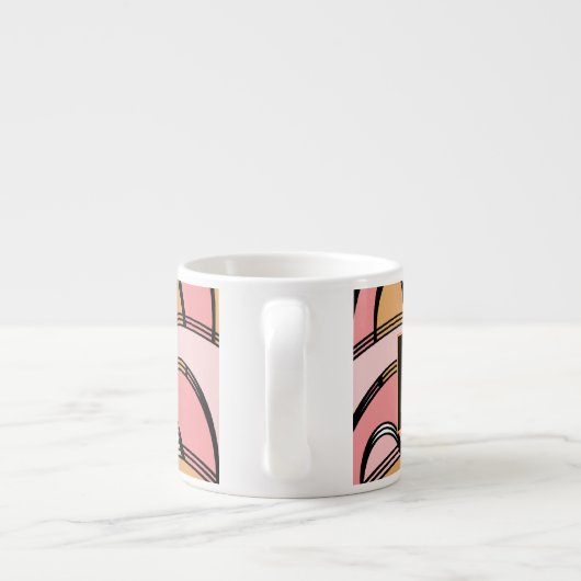 Groovy Rainbows Orange Pink Pattern Espressotasse (Rückseite)