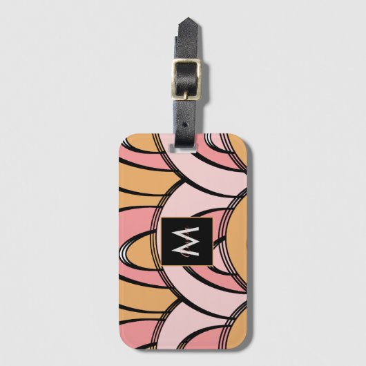 Groovy Rainbows Orange Pink Pattern Gepäckanhänger (Vorderseite Vertikal)