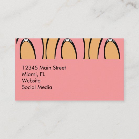 Groovy Rainbows Orange Pink Pattern Visitenkarte (Rückseite)