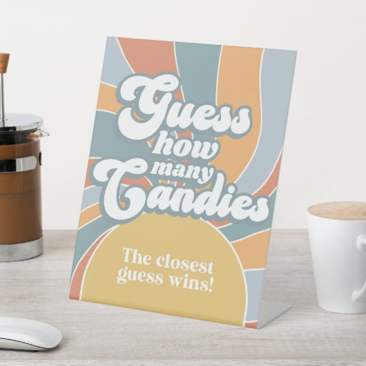 Groovy rät wie viele Candies Retro Showspiele Sockelschild (In SItu)