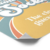 Groovy rät wie viele Socken Retro Baby Duschspiel Poster (Ecke)