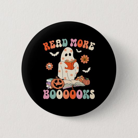 Groovy Read more Bücher Niedlich Ghost Boo Funny H Button (Vorderseite)
