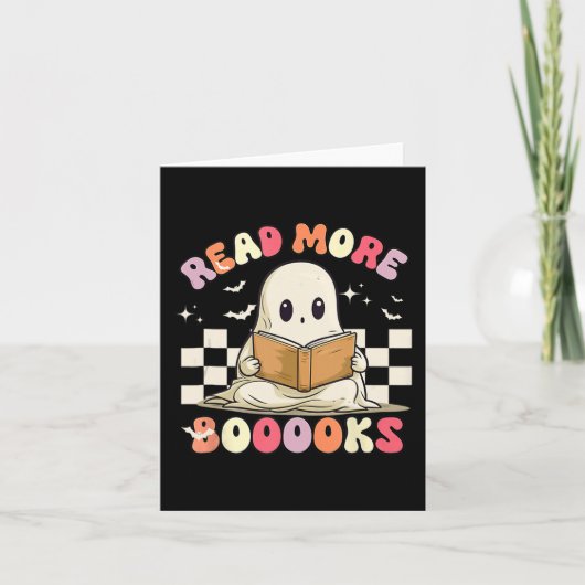 Groovy Read more Bücher Niedlich Ghost Boo Funny H Karte (Vorderseite)