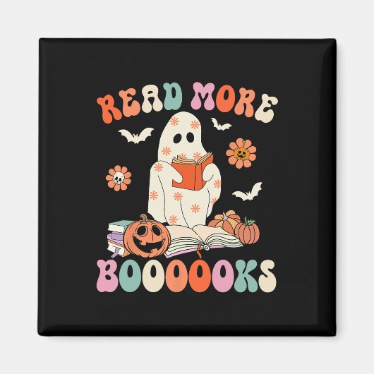 Groovy Read more Bücher Niedlich Ghost Boo Funny H Magnet (Vorne)